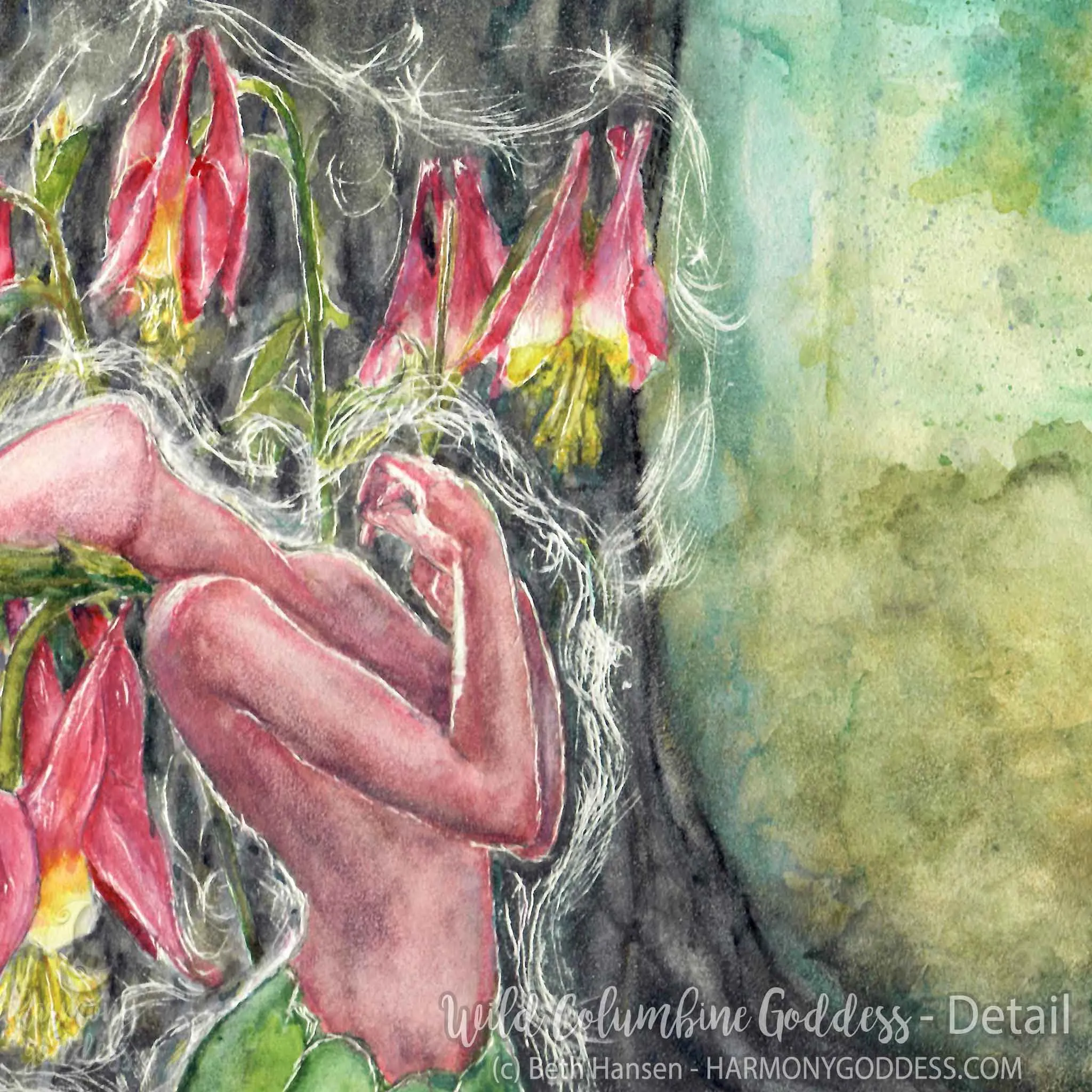 Wild Columbine Goddess Art Print