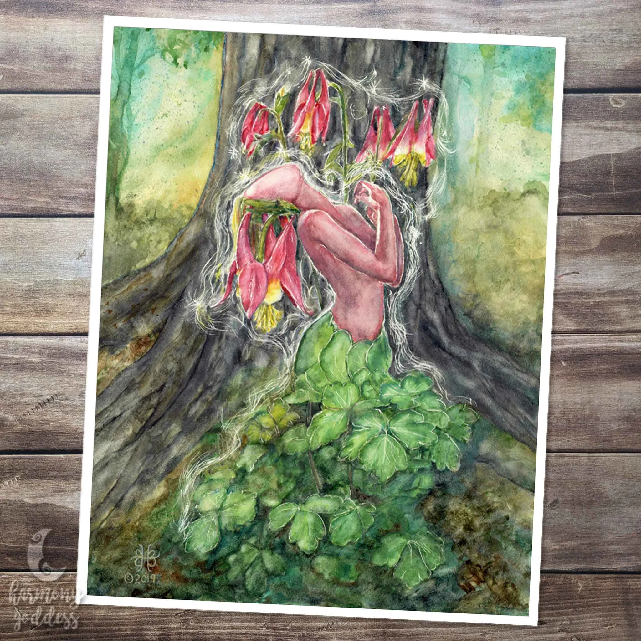 Wild Columbine Goddess Art Print