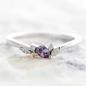Wisteria | Dainty Purple Sapphire and Moissanite Cluster Ring