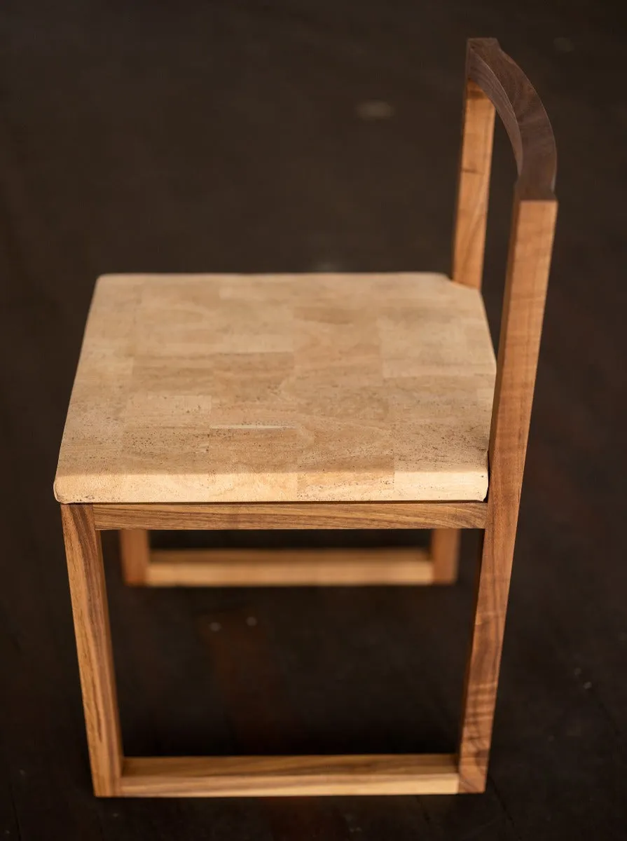 Wood and Cork Chair | Dining or Writing Desk Chair | Porto Chair