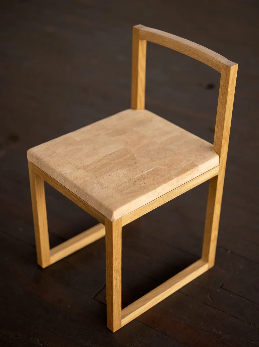 Wood and Cork Chair | Dining or Writing Desk Chair | Porto Chair