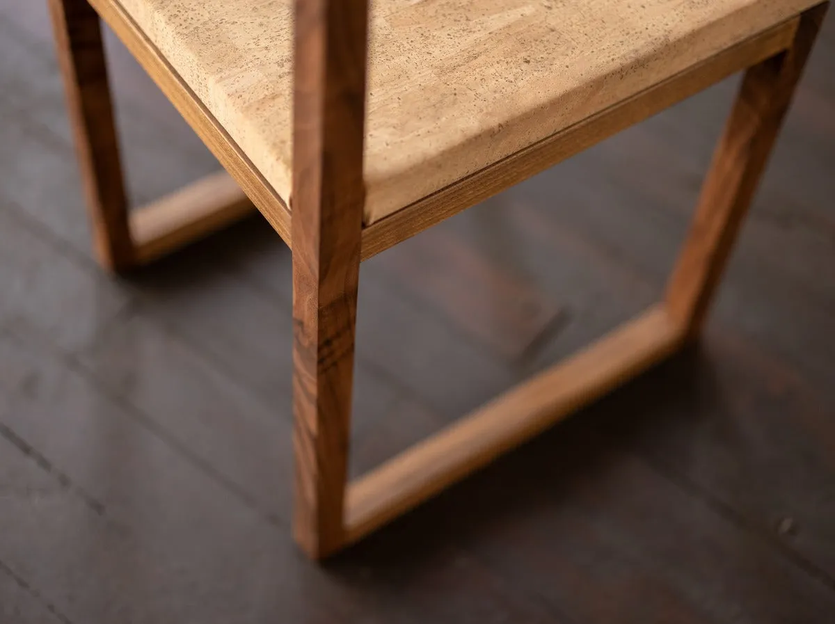 Wood and Cork Chair | Dining or Writing Desk Chair | Porto Chair