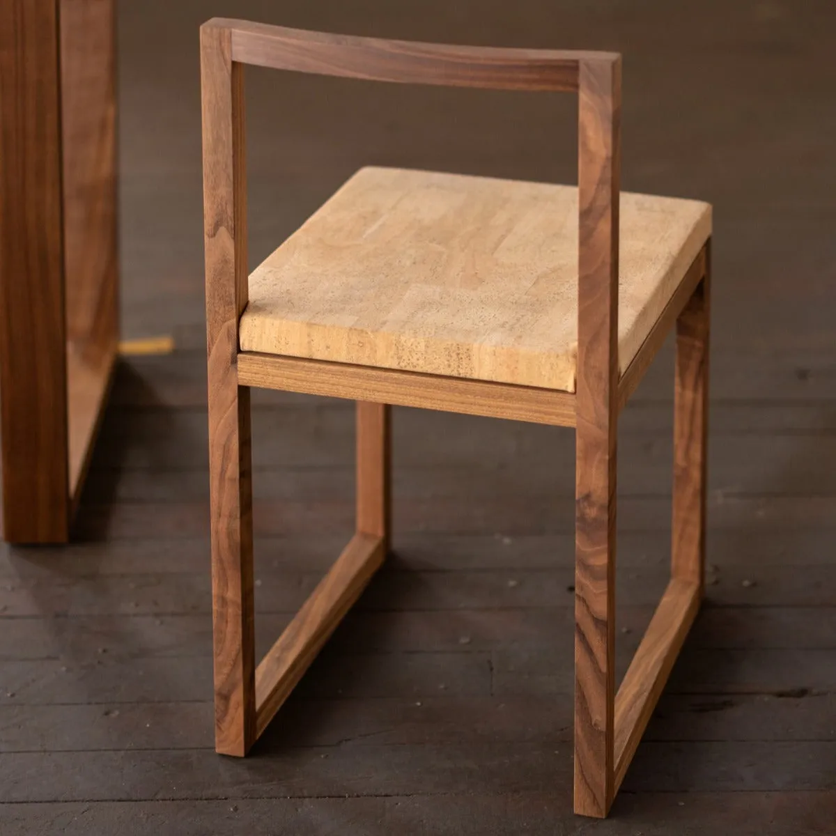 Wood and Cork Chair | Dining or Writing Desk Chair | Porto Chair