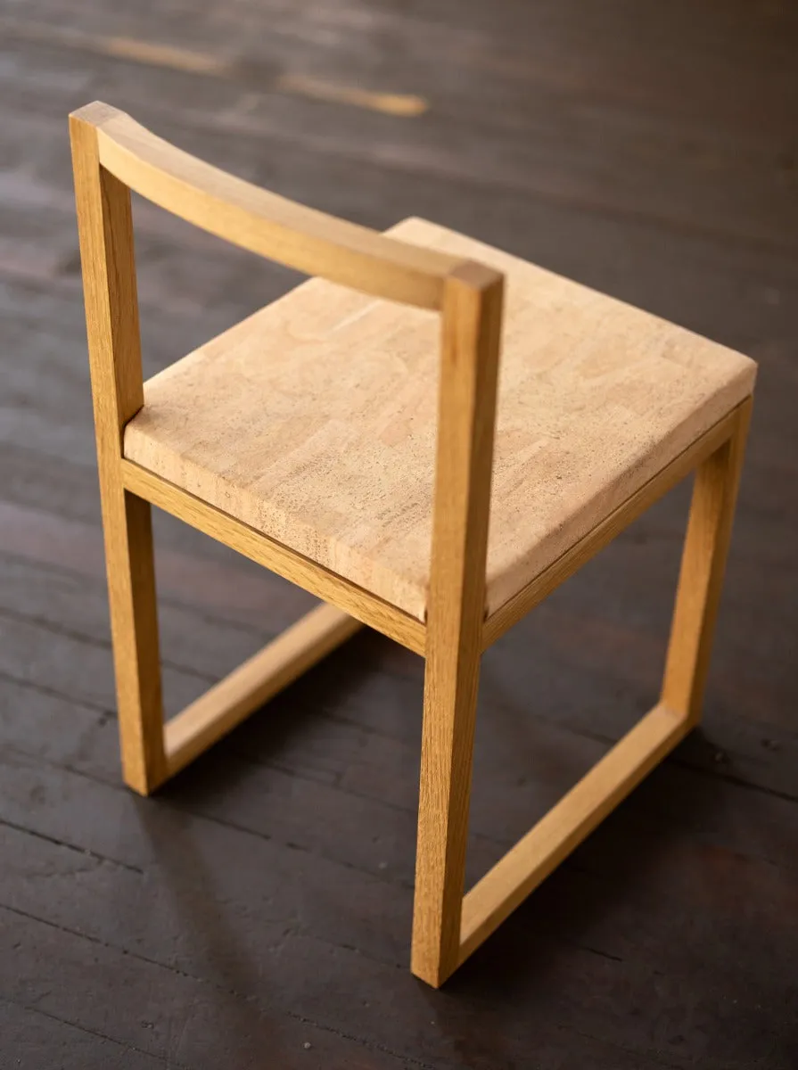 Wood and Cork Chair | Dining or Writing Desk Chair | Porto Chair