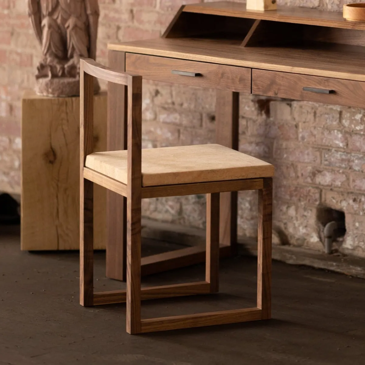 Wood and Cork Chair | Dining or Writing Desk Chair | Porto Chair