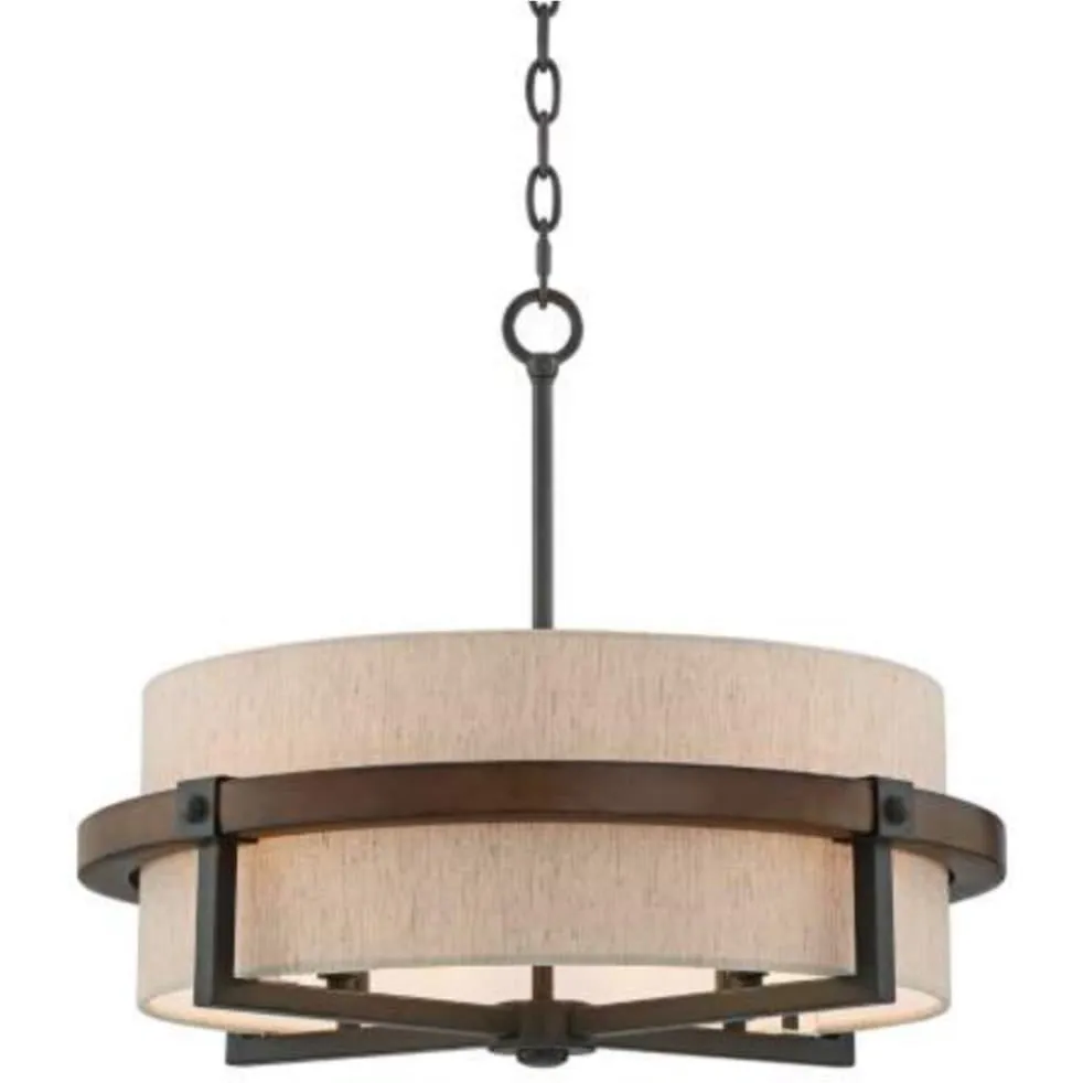 Wood Craftsman Drum Chandelier