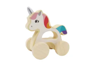 Wooden Wheelie Unicorn with Handle